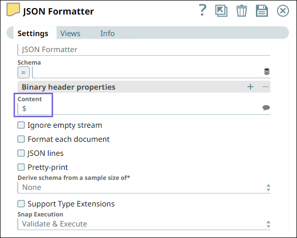 JSON Formatter Configuration