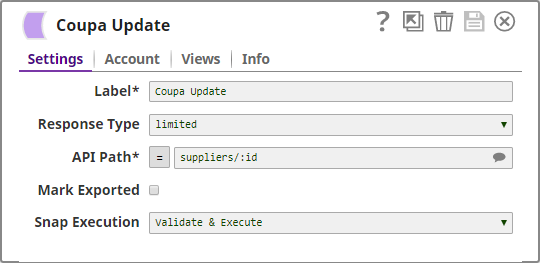 CoupaUpdate Settings