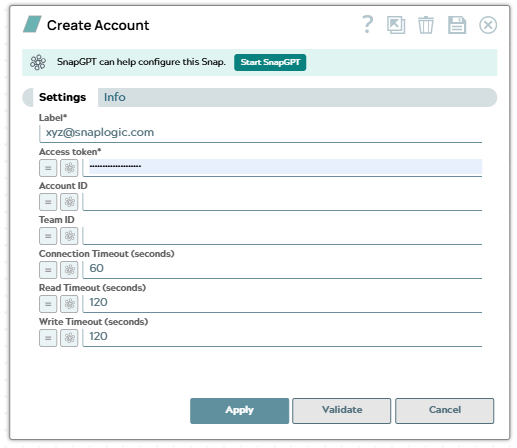 Dropbox Access Token Account settings
