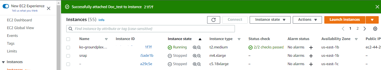 Update IAM role to EC2 instance