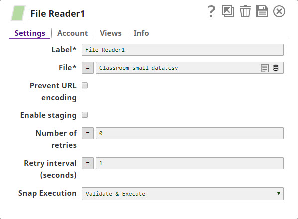 File Reader configuration