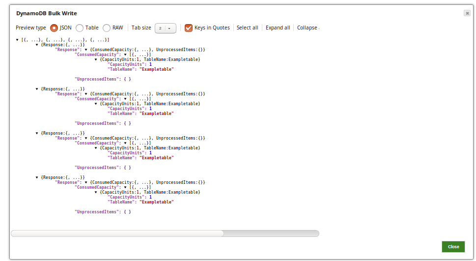 Output data preview