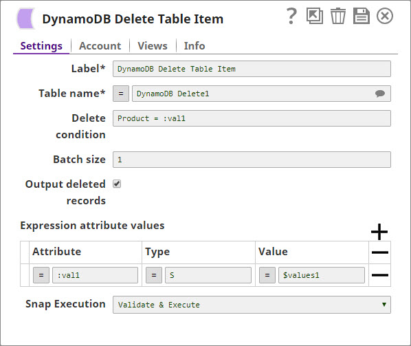 Expression attribute values example