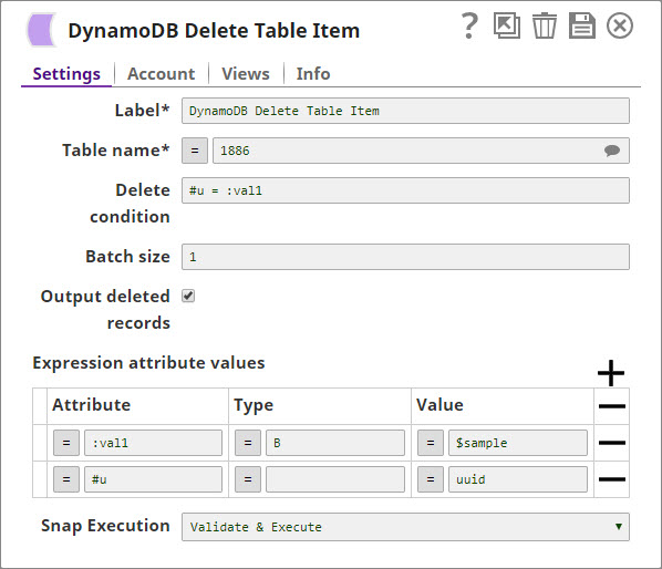 Expression attribute values example
