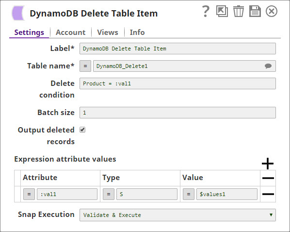 Delete table item output
