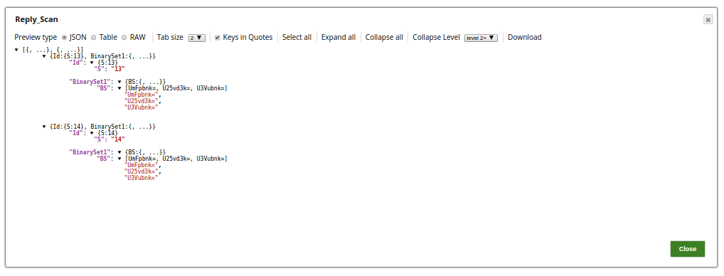 Set types output preview