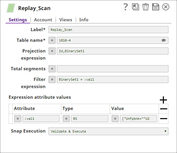Pipeline using Binary Set types