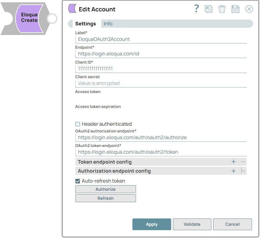 Eloqua OAuth2 Account