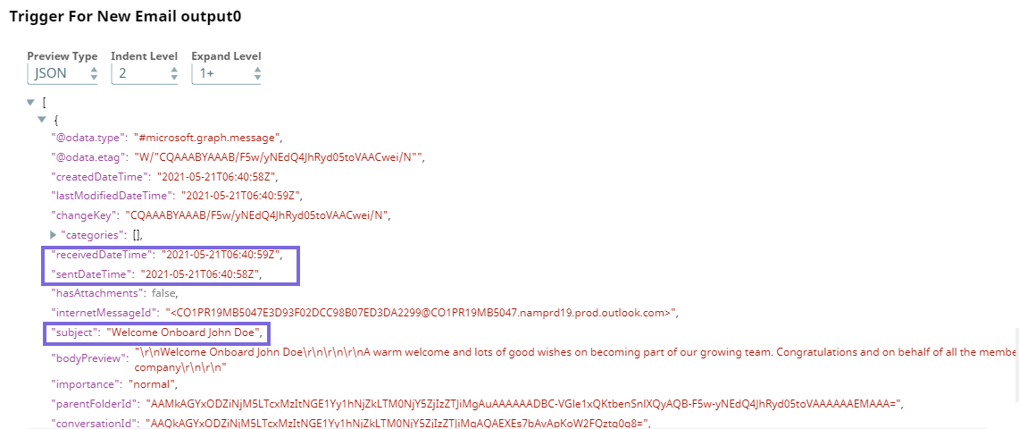 Trigger new email