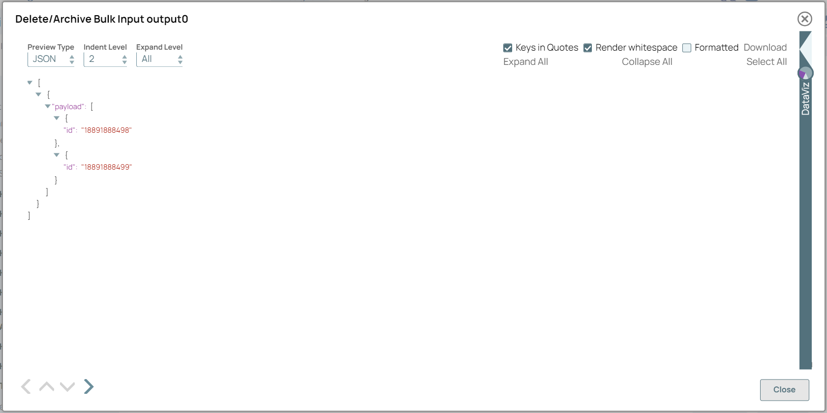 JSON Generator output