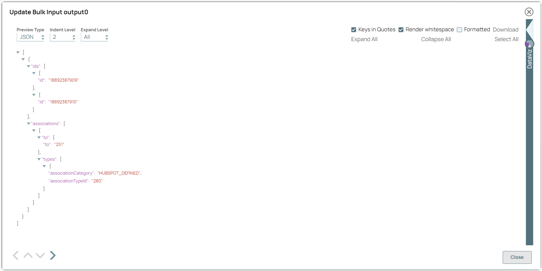 JSON Generator output