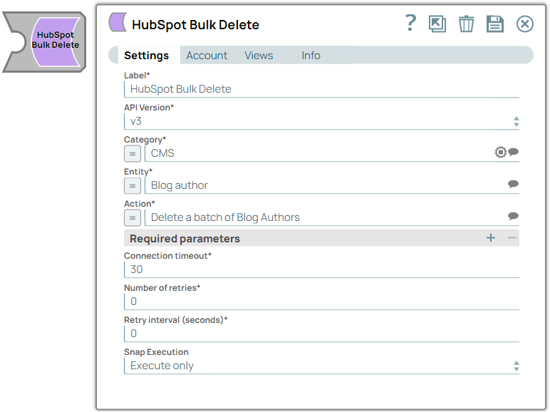 HubSpot Bulk Delete Snap Overview
