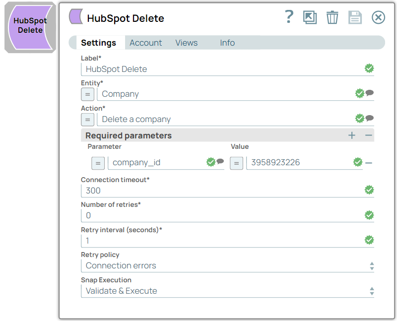 HubSpot Delete Snap Overview