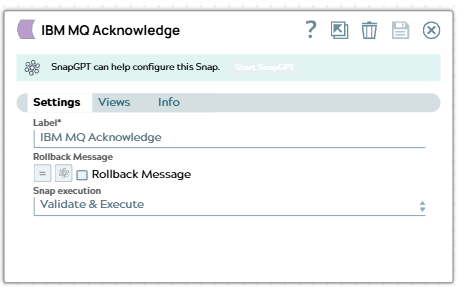 IBM MQ Acknowledge Snap configuration
