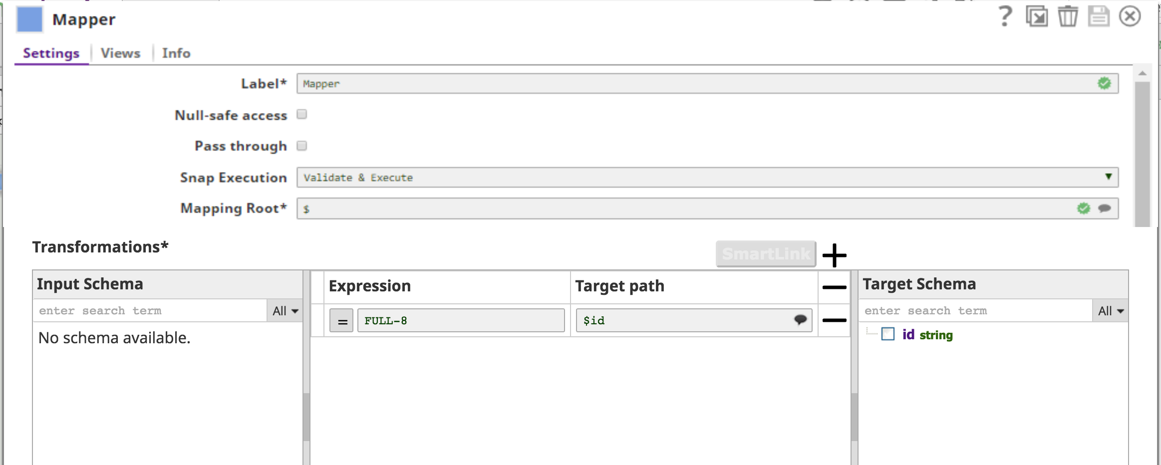 JIRA Delete Snap schema showing id field
