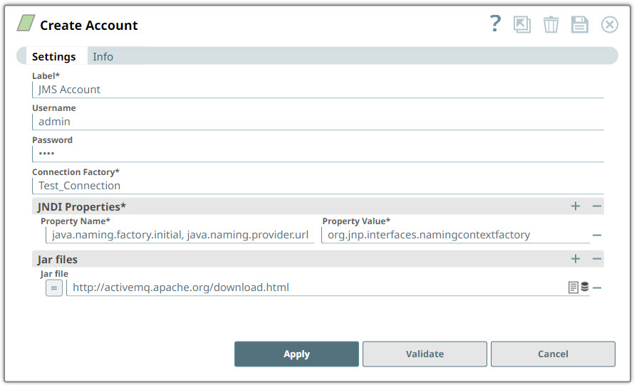 JMS Account overview