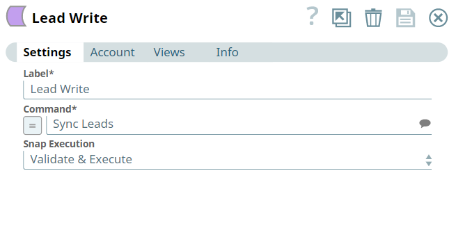 Lead Write Snap configuration