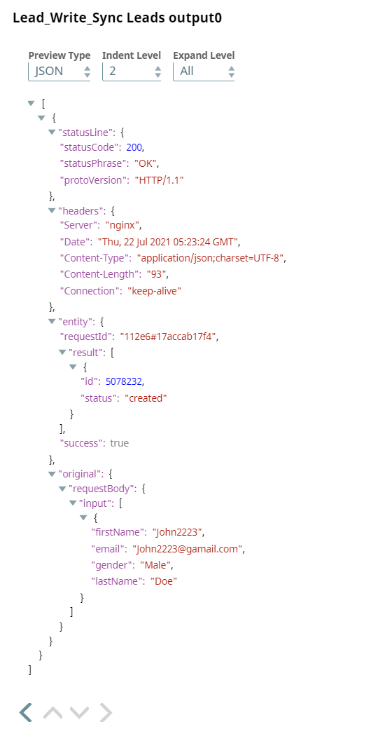 Lead Write Snap output