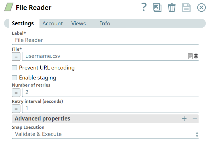 File Reader Snap configuration