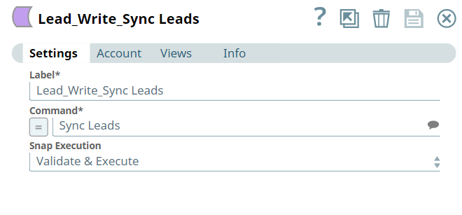 Lead Write Snap configuration