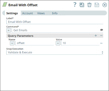 Asset Read configuration with offset value 10
