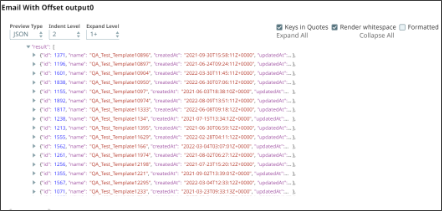 Asset Read output with offset value