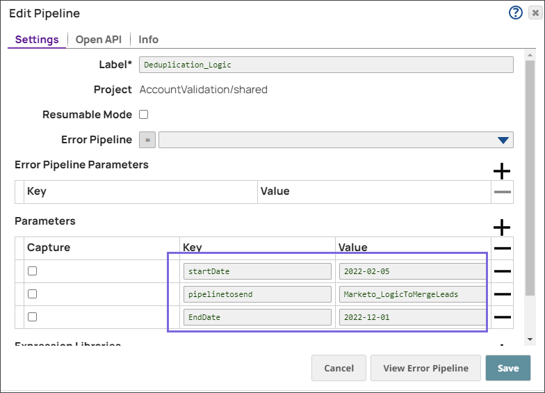 Deduplication date range configuration