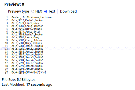File Reader Snap output