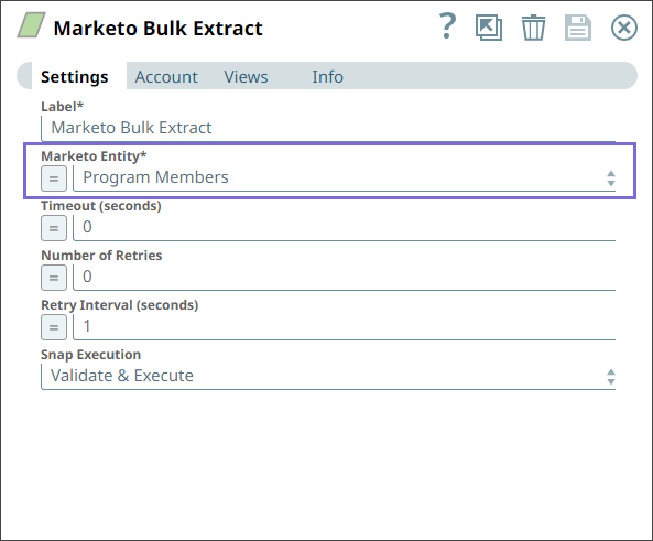 Bulk Extract Snap Configuration