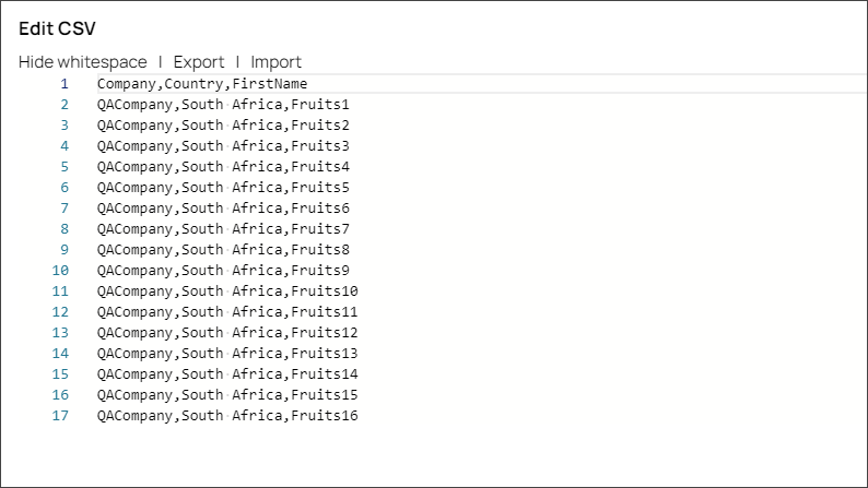 CSV Generator Snap Configuration