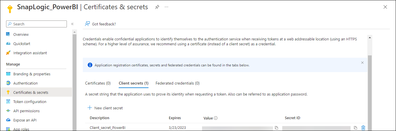 Add a client secret