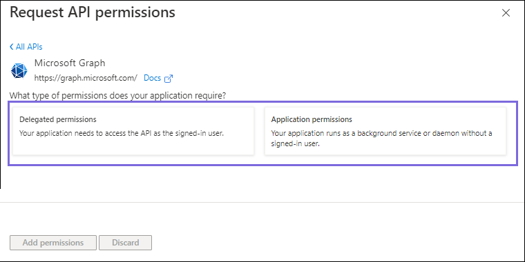 Request API permissions