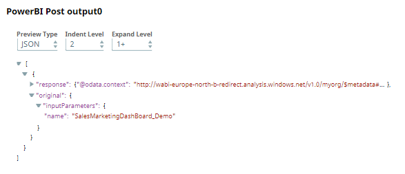Power BI Post Snap output preview