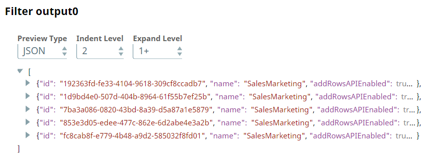 Filter Snap output preview