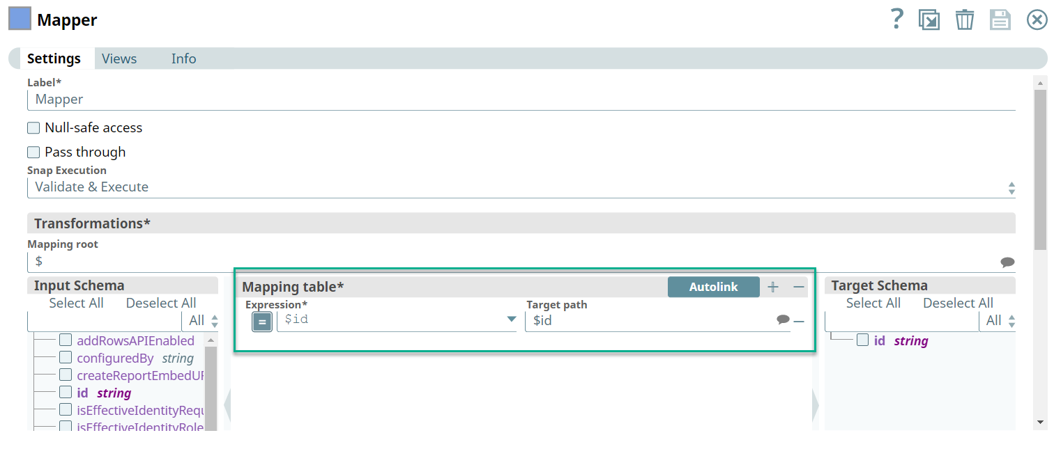 Mapper Snap settings