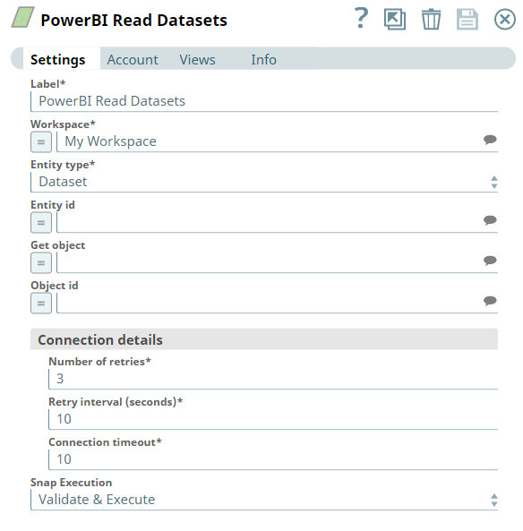 Power BI Read Snap settings for all datasets