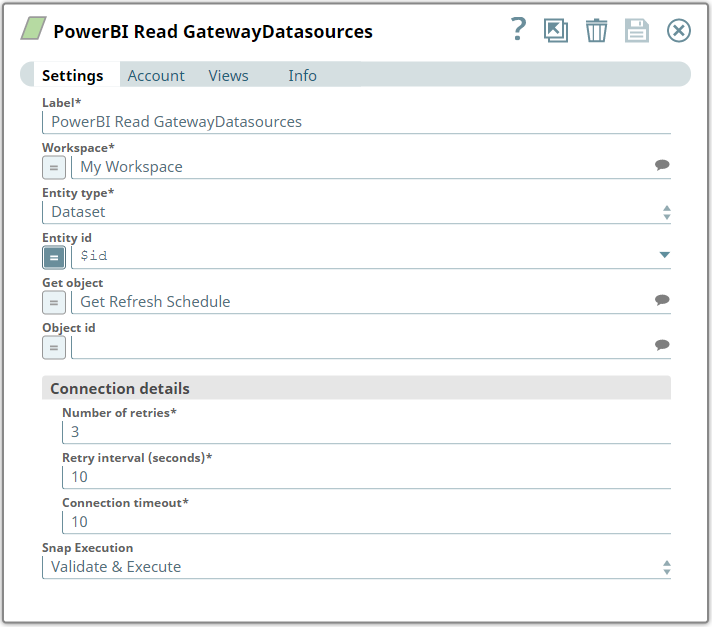 Power BI Read Snap settings for refresh schedules