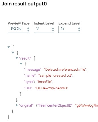 JSON output document of Join Snap.