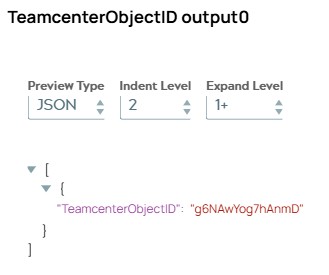 JSON output document including one property.