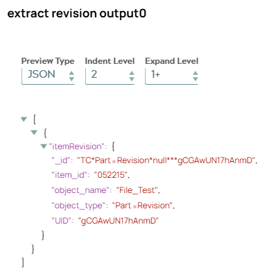 JSON output document of Mapper Snap.