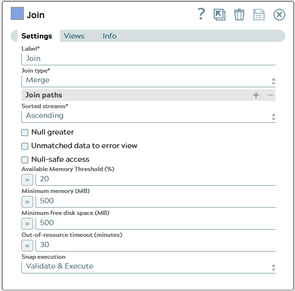Join Snap settings using Join type 'Merge'.