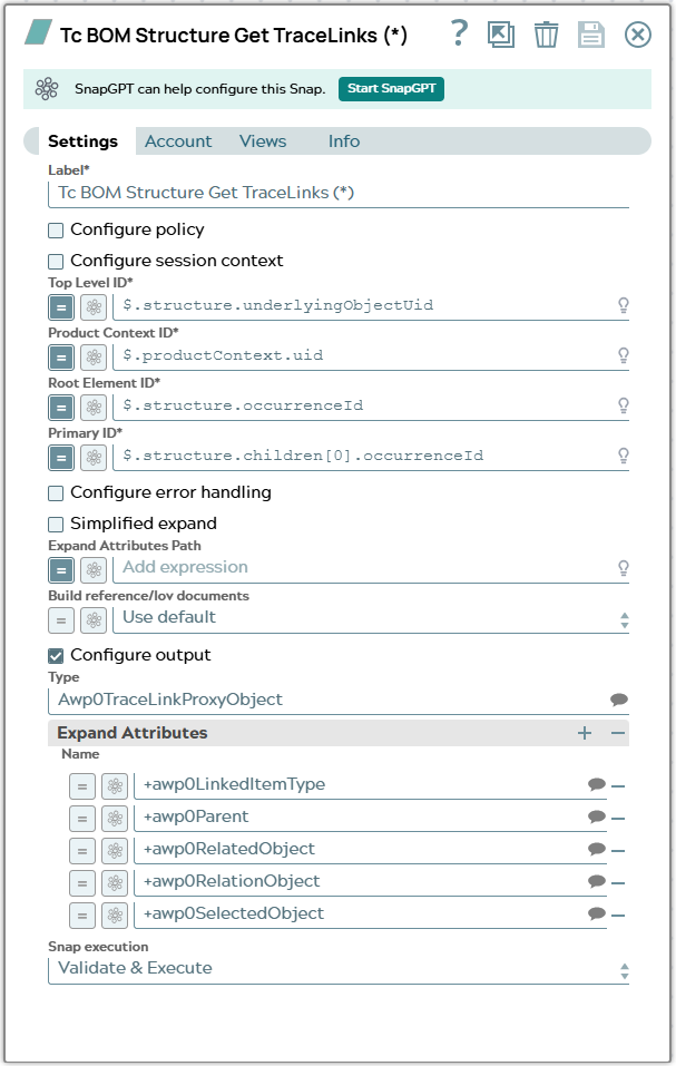 Settings tab of snap to show example values.