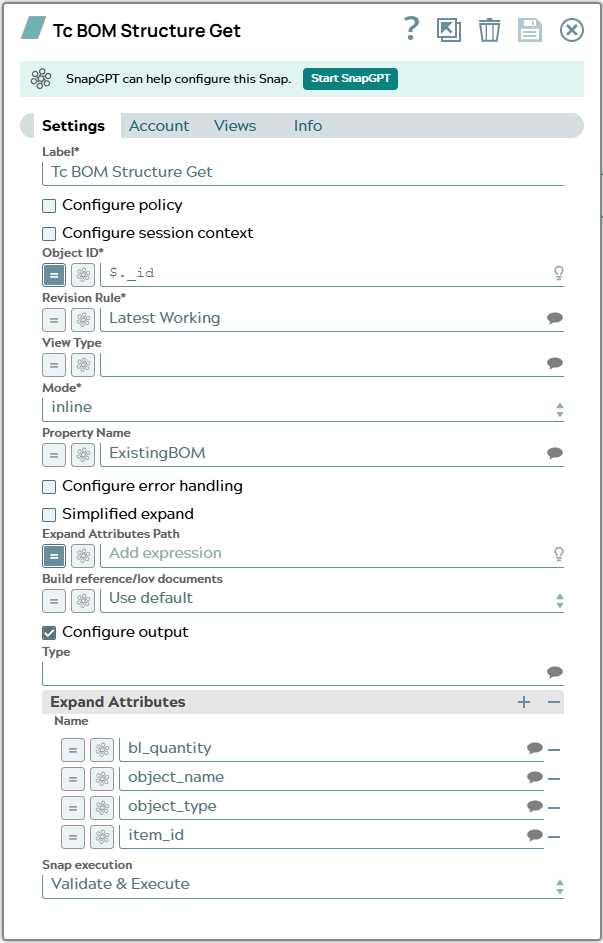 Settings tab of snap to show example values.
