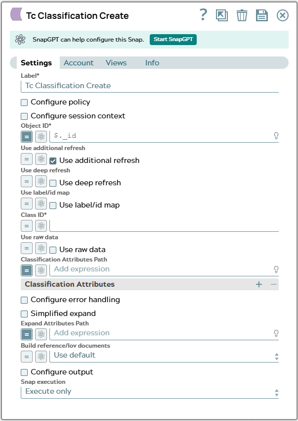 Settings tab of snap to show example values.