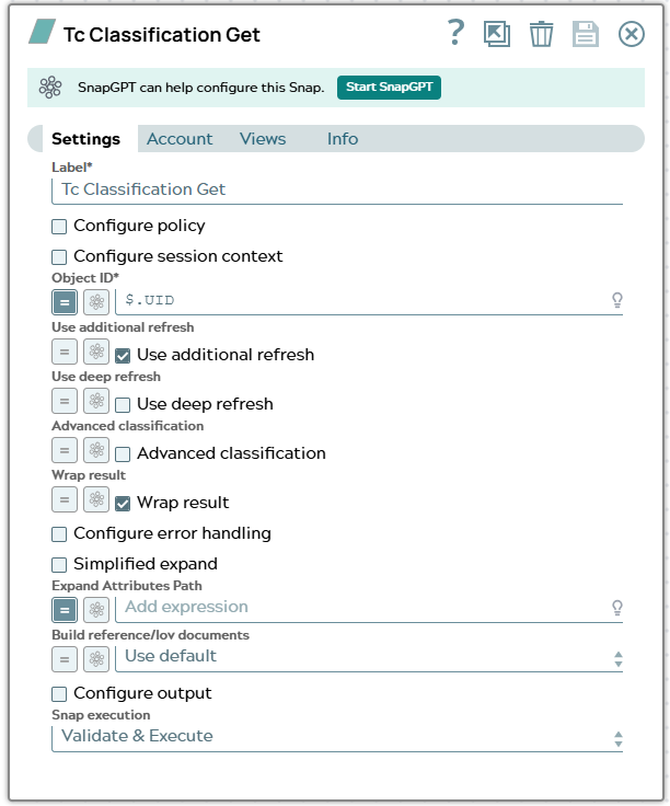 Settings tab of snap to show example values.