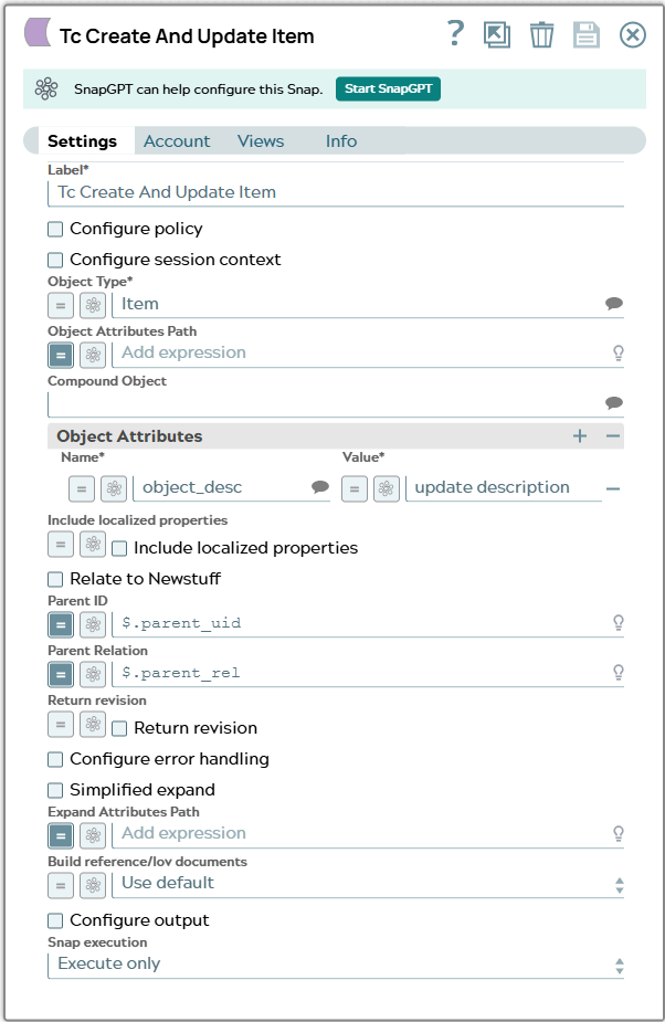 Settings tab of snap to show example values.