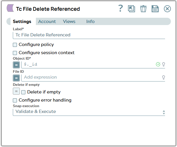 Settings tab of snap to show example values.