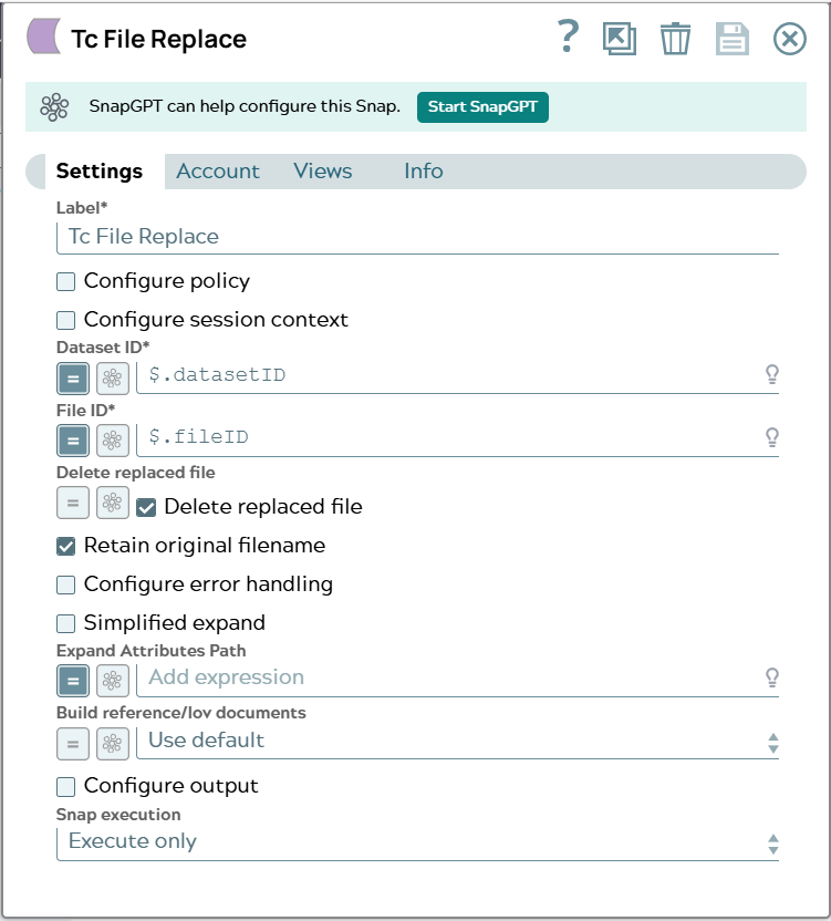 Settings tab of snap to show example values.