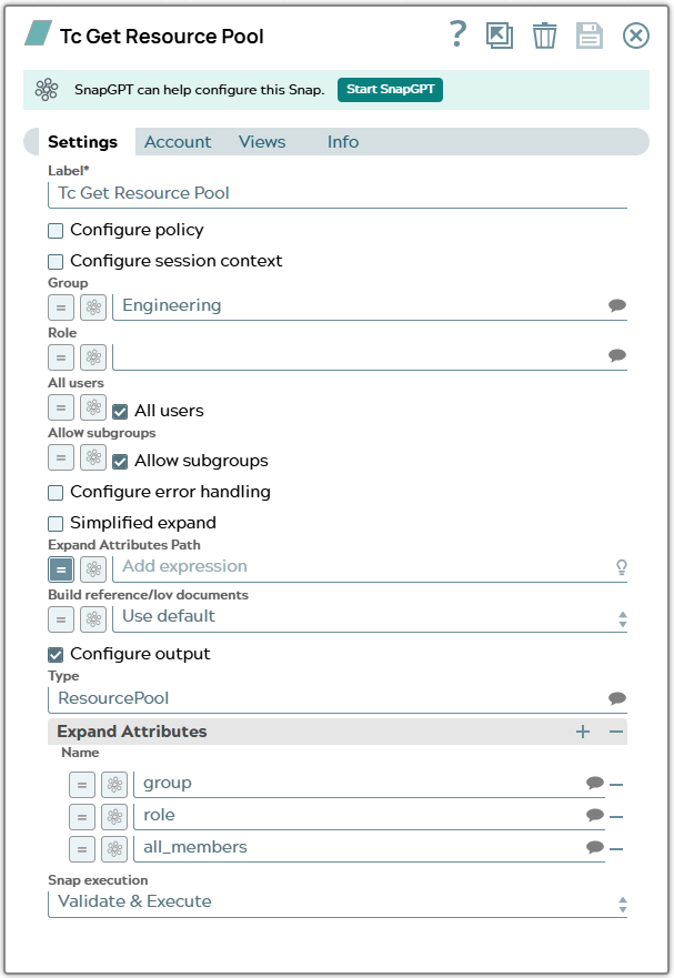 Settings tab of snap to show example values.