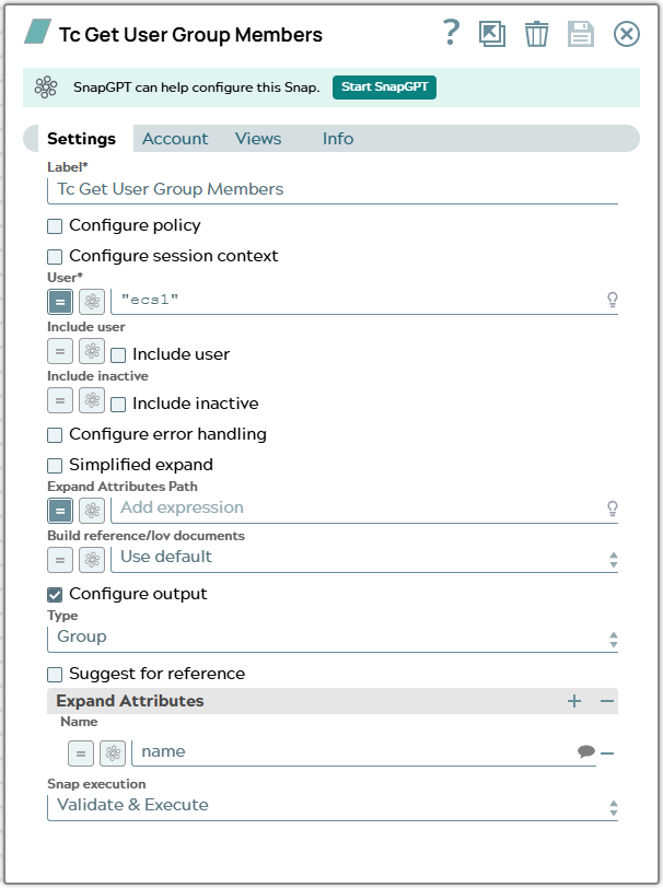 Settings tab of snap to show example values.